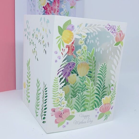 Hallmark Paper Wonder Pop-Up Card Butterfly Garden Plant Mom Happy Mothers Day - Picture 6 of 11